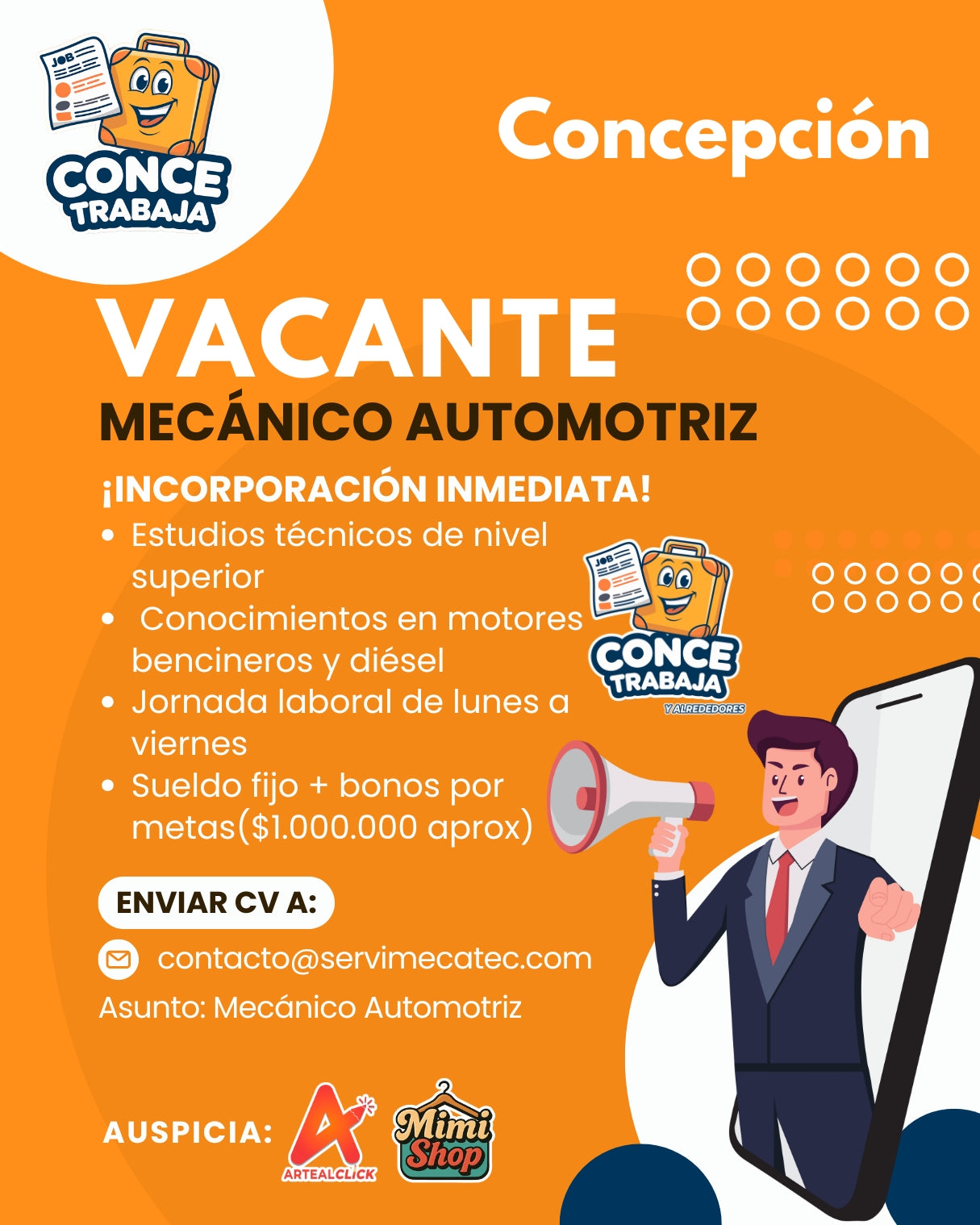 difusión de vacantes laborales en Concepción chile