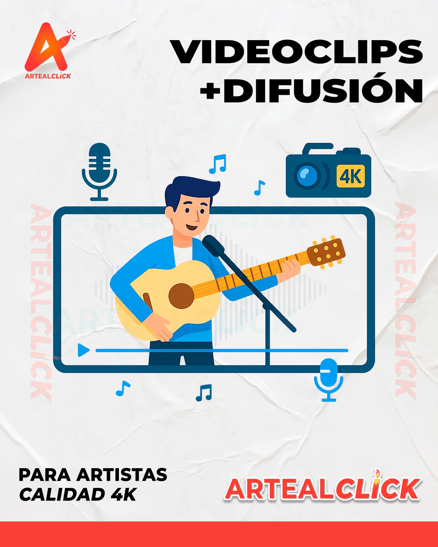 Videoclips 4K para Artistas + Difusión - ArteAlClick