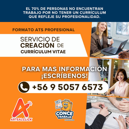 Creación de Currículum Vitae Profesional en Chile | ConceTrabaja y ArteAlClick