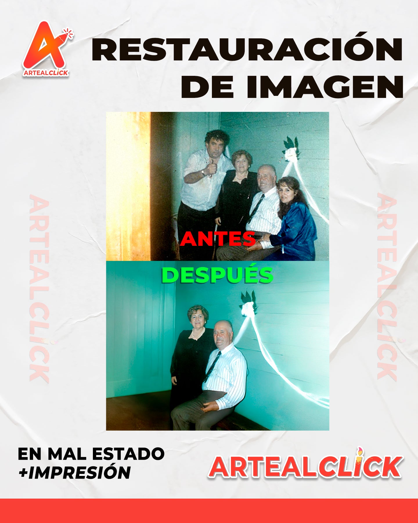 Restauración de imagen en mal estado - ArteAlClick
