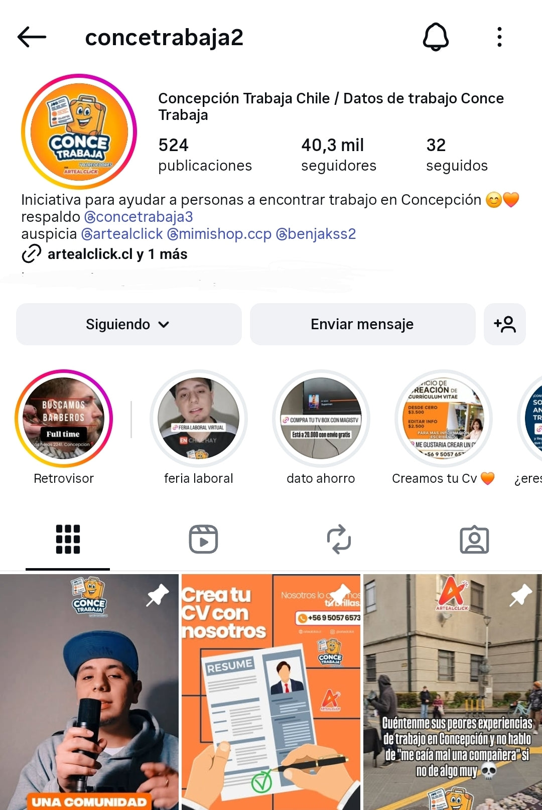 Haz tu aporte a Conce Trabaja 🧡💼 - ArteAlClick