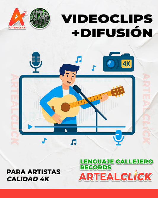 Videoclips 4K para Artistas + Difusión - ArteAlClick