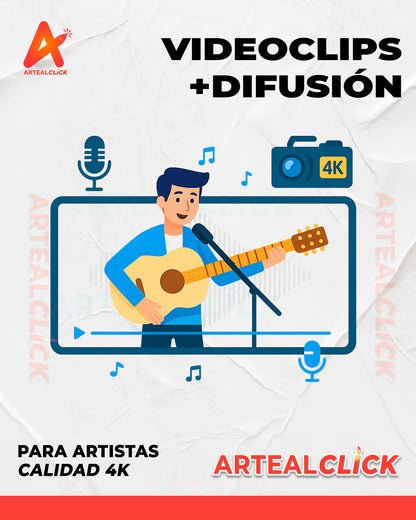 Videoclips 4K para Artistas + Difusión - ArteAlClick